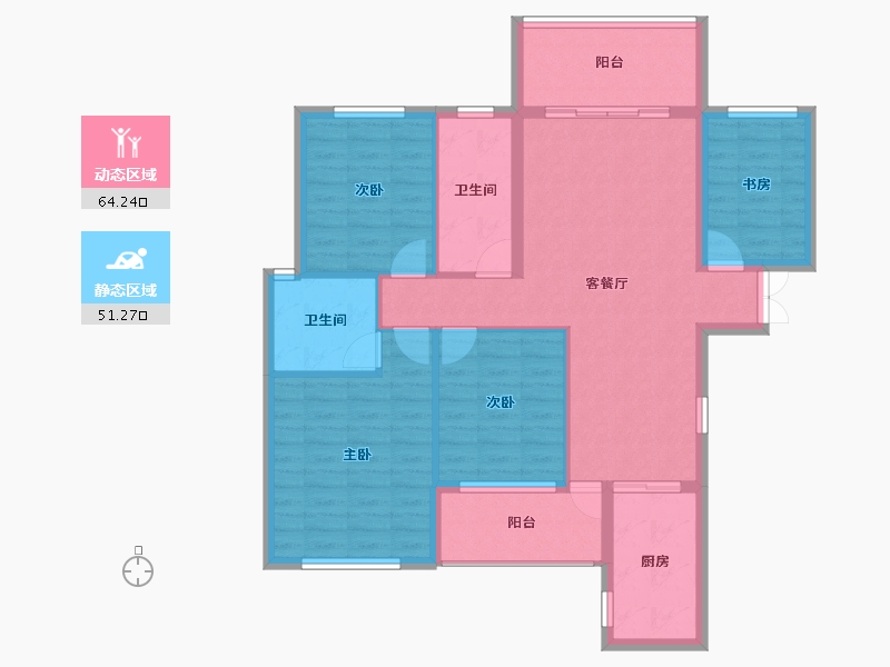 湖南省-衡阳市-雅颂居-104.00-户型库-动静分区