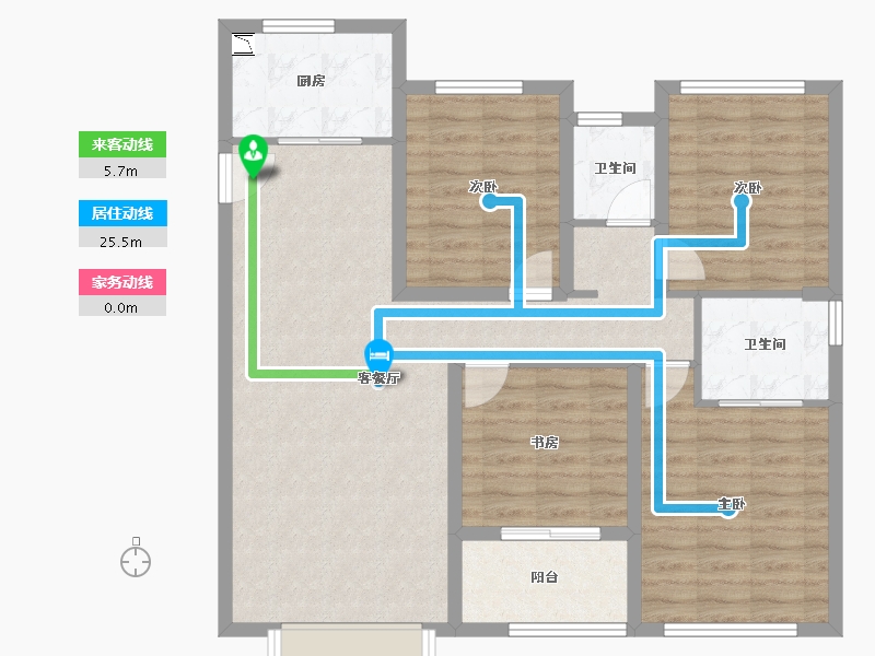 福建省-泉州市-中骏珑景阁-96.47-户型库-动静线