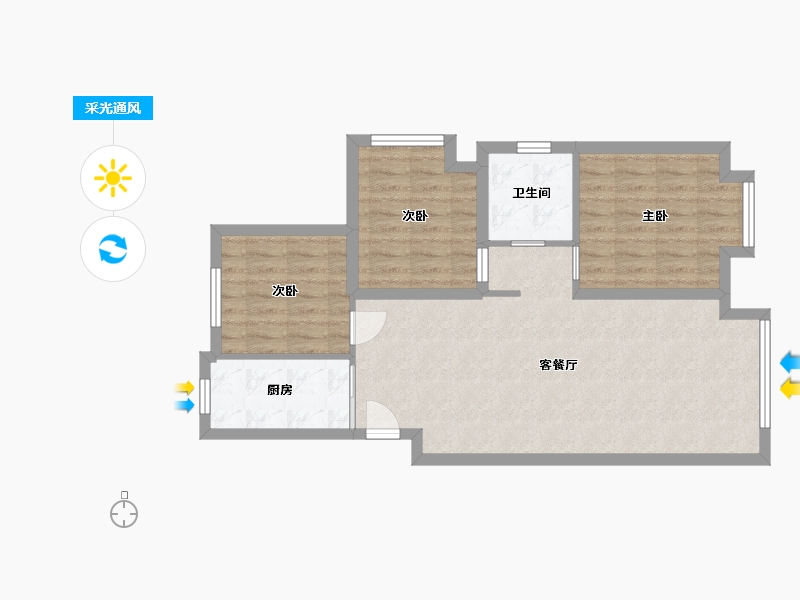 河北省-廊坊市-上善颐园-74.79-户型库-采光通风