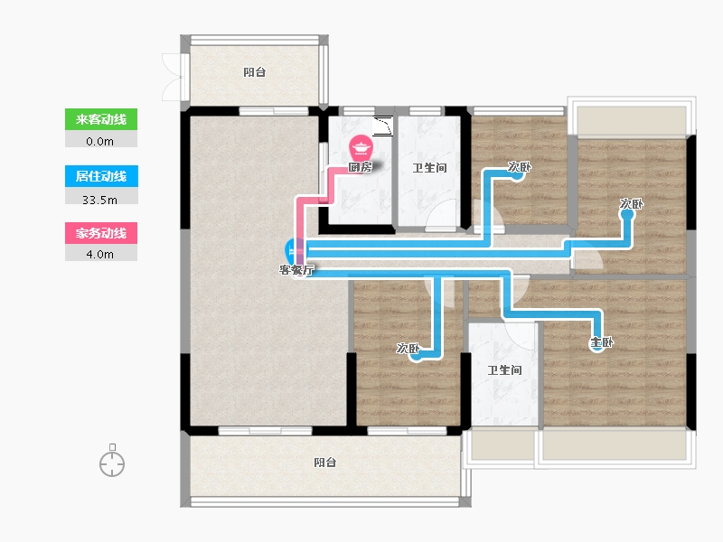 湖南省-衡阳市-宏兴恒府-108.66-户型库-动静线