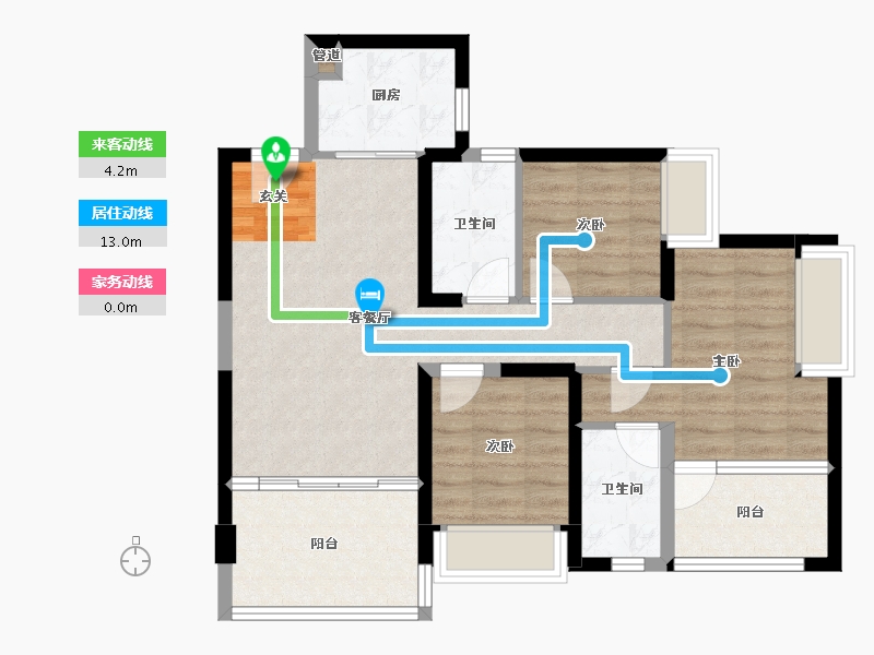 广东省-深圳市-鸿荣源・壹成中心璞誉府-76.52-户型库-动静线