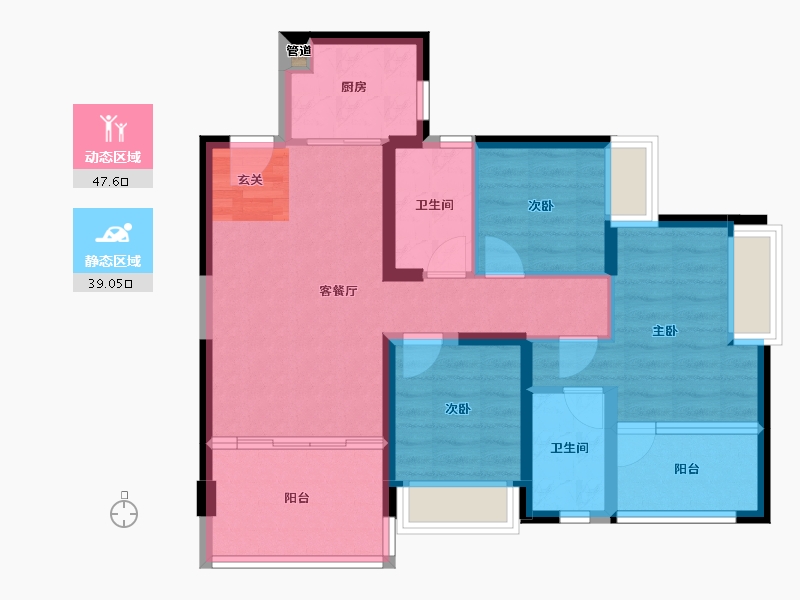 广东省-深圳市-鸿荣源・壹成中心璞誉府-76.52-户型库-动静分区