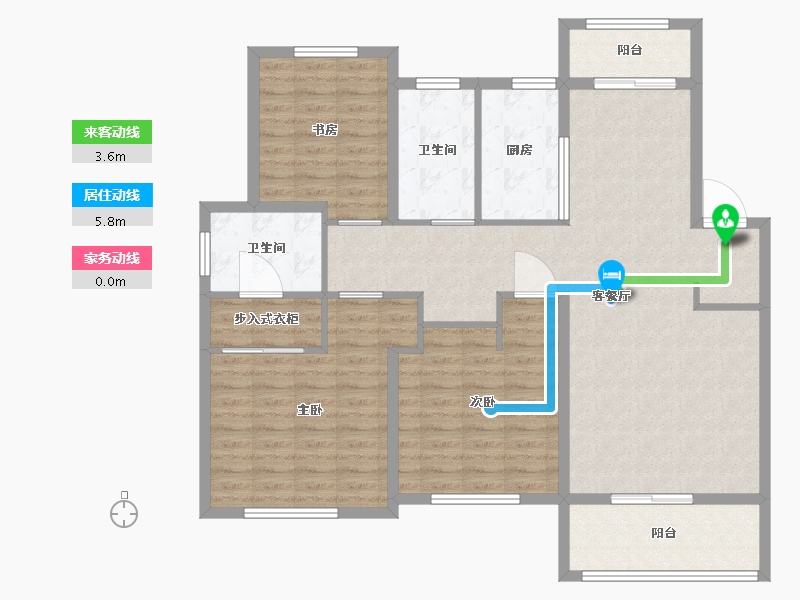 浙江省-台州市-鸿景名苑-120.01-户型库-动静线