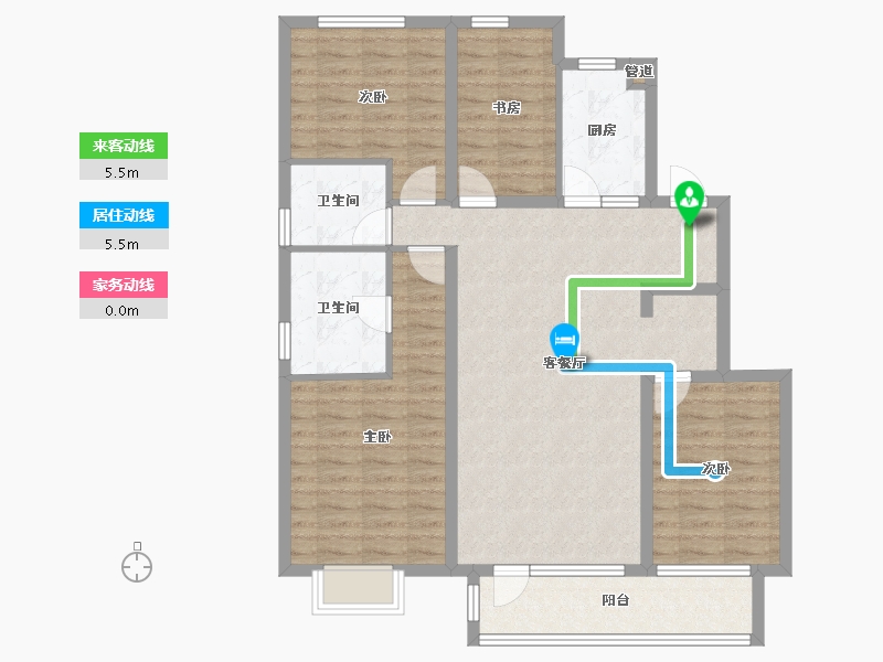 河北省-唐山市-金岸红堡-105.36-户型库-动静线