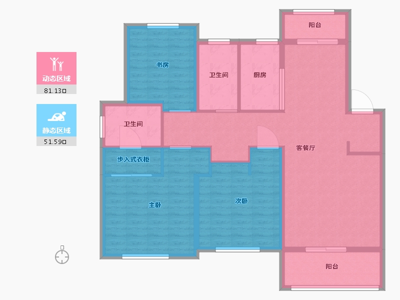 浙江省-台州市-鸿景名苑-120.01-户型库-动静分区