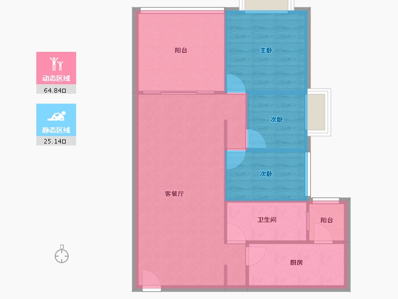 广东省-深圳市-华业玫瑰郡-82.26-户型库-动静分区