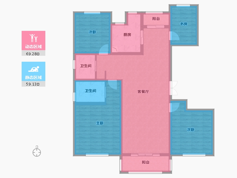 天津-天津市-天成铂锐-114.32-户型库-动静分区