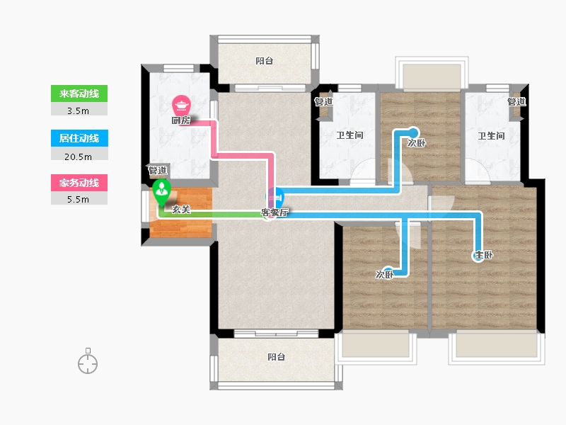 广东省-深圳市-保利和悦华锦-85.18-户型库-动静线