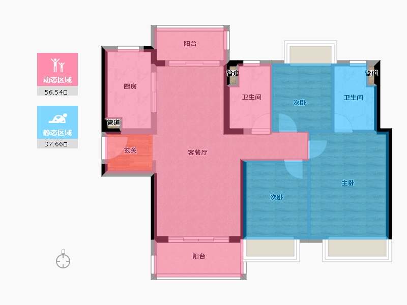 广东省-深圳市-保利和悦华锦-85.18-户型库-动静分区