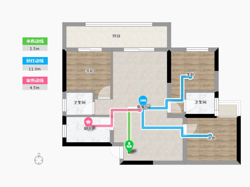 四川省-成都市-中铁城鉴湖西郡-70.57-户型库-动静线