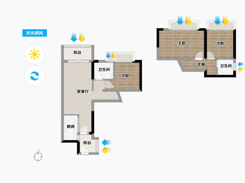 广东省-广州市-保利阅云台-72.98-户型库-采光通风