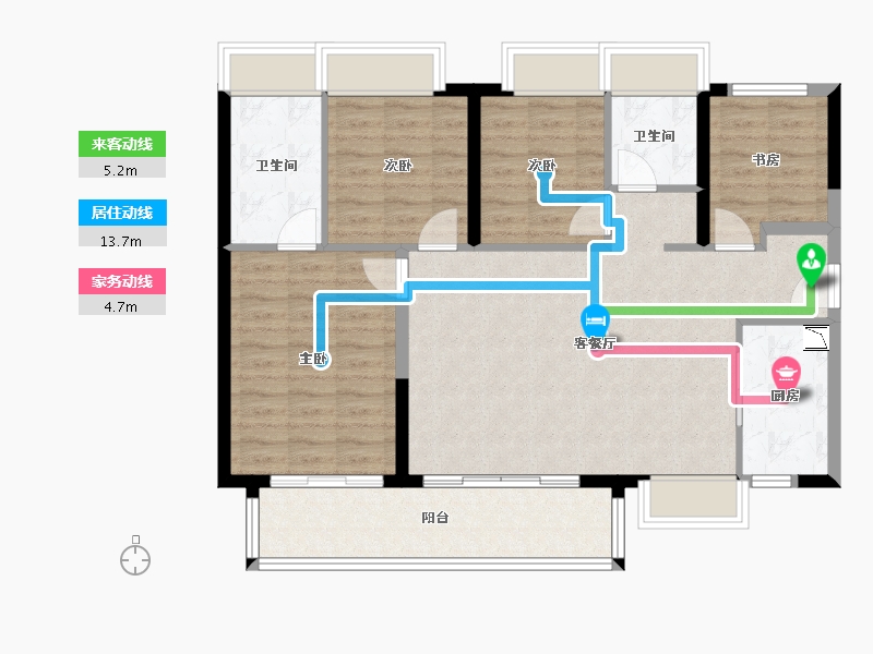 广东省-广州市-金科・博翠明珠-97.80-户型库-动静线