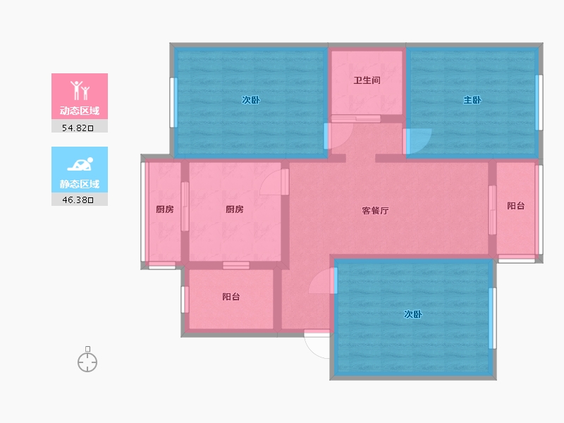 上海-上海市-大华一村-88.92-户型库-动静分区