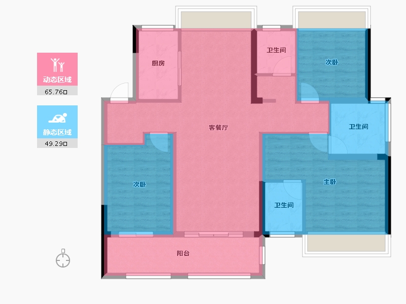 安徽省-亳州市-皖新北院-103.20-户型库-动静分区