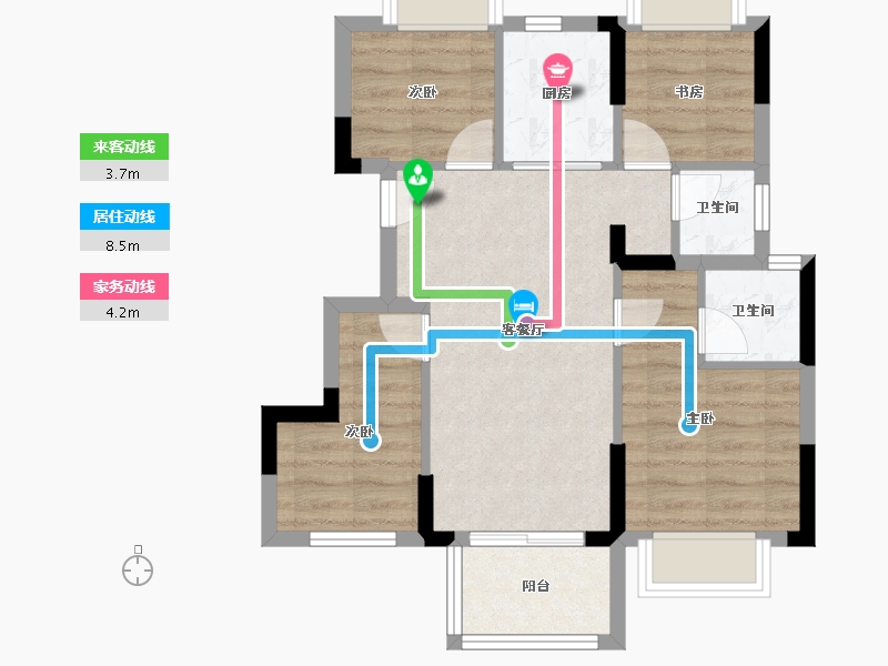 福建省-福州市-福鼎碧桂园-60.00-户型库-动静线