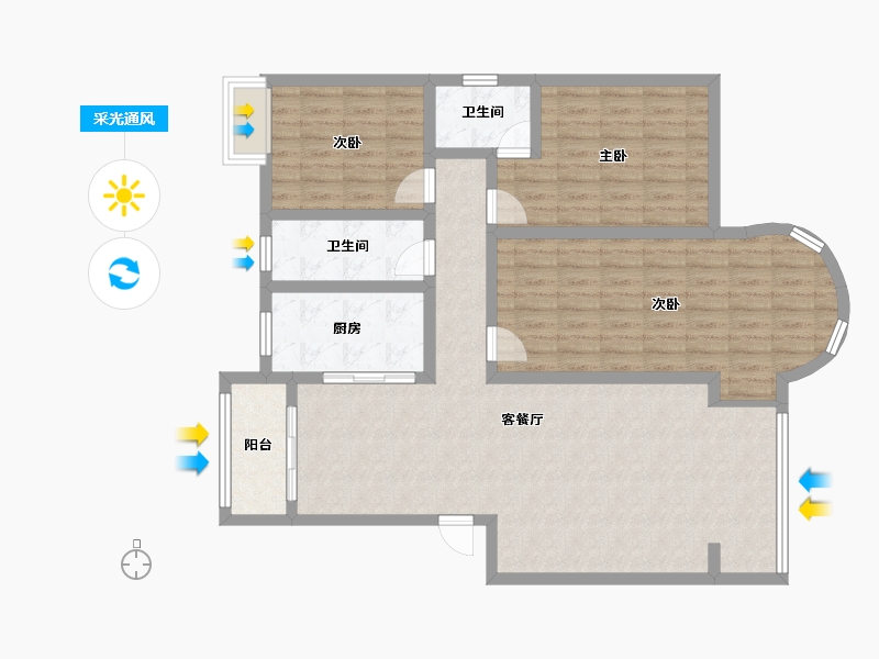 湖南省-怀化市-京源水秀-112.88-户型库-采光通风