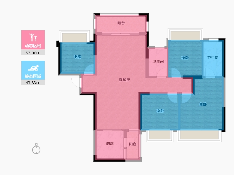 广西壮族自治区-柳州市-云星钱隆学府-89.75-户型库-动静分区