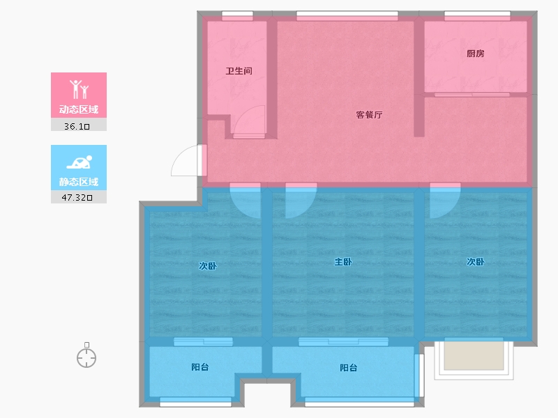 山东省-青岛市-港城文苑-73.20-户型库-动静分区