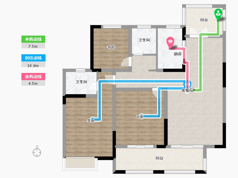 江苏省-盐城市-红堡庄园-115.00-户型库-动静线