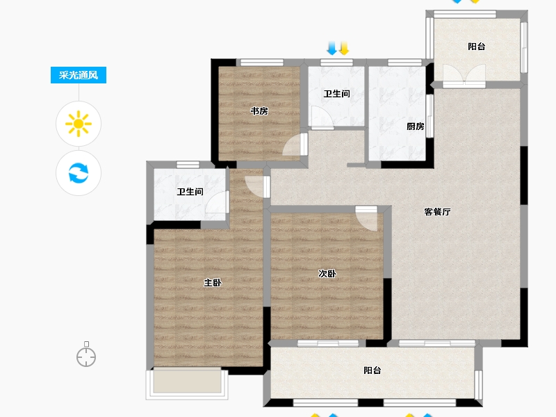 江苏省-盐城市-红堡庄园-115.00-户型库-采光通风