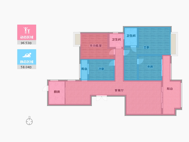 河北省-邢台市-七拾九號院-137.58-户型库-动静分区