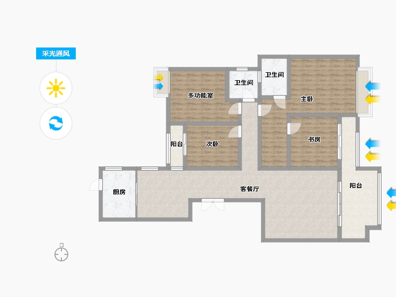 河北省-邢台市-七拾九號院-137.58-户型库-采光通风