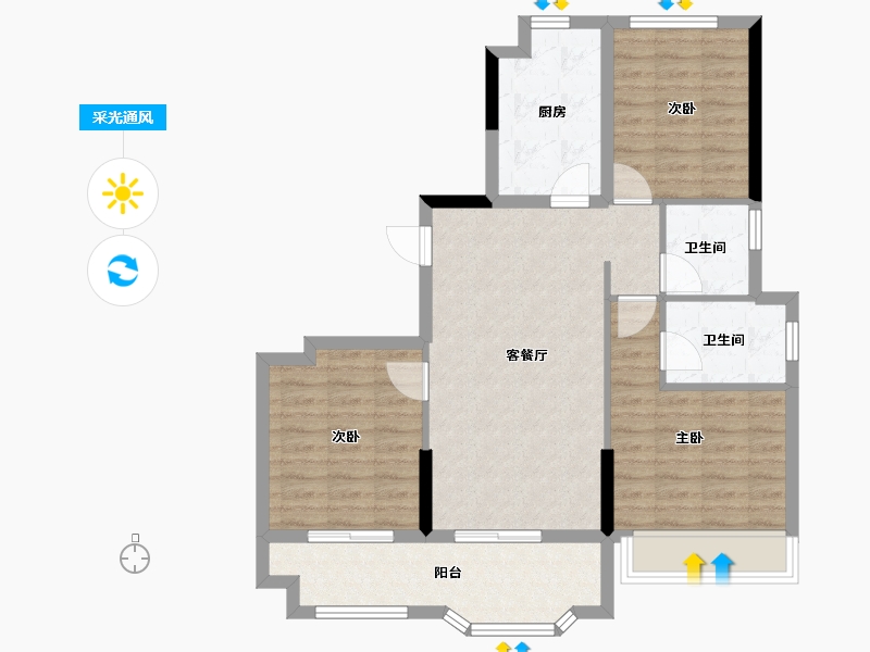 福建省-南平市-雅颂-85.59-户型库-采光通风