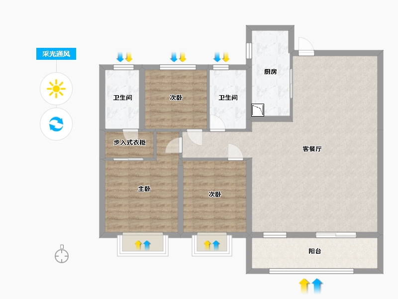 湖北省-武汉市-滨江城-99.00-户型库-采光通风