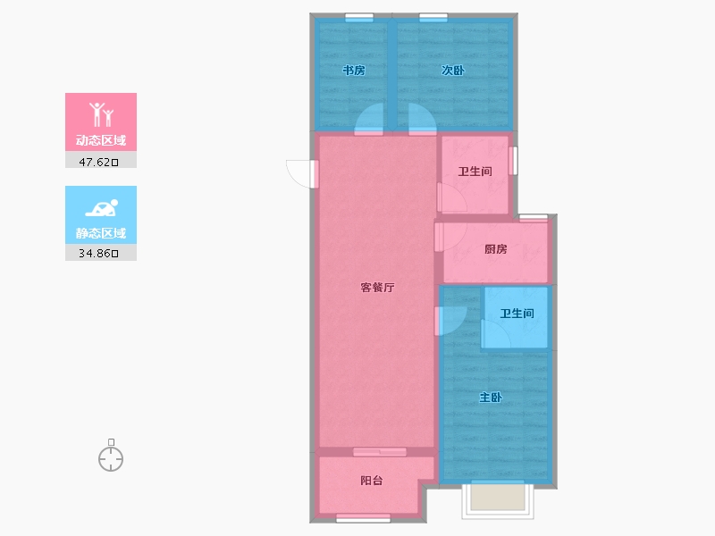 浙江省-嘉兴市-融创海越府-73.15-户型库-动静分区