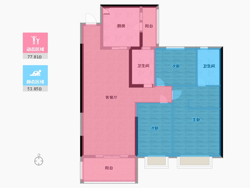 黑龙江省-哈尔滨市-恒大时代广场-118.71-户型库-动静分区