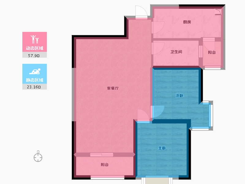 山西省-太原市-东港家园-71.90-户型库-动静分区