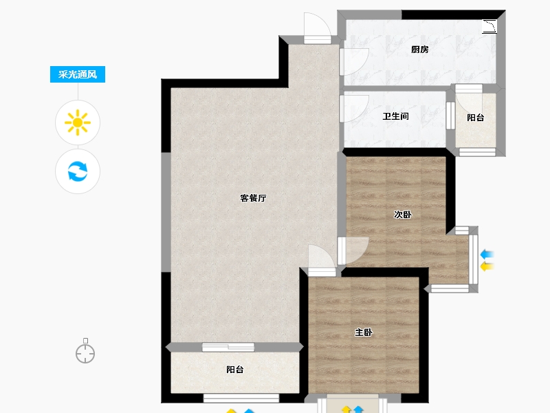 山西省-太原市-东港家园-71.90-户型库-采光通风