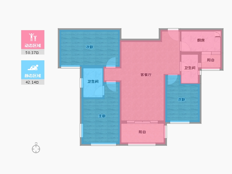 四川省-成都市-璟歆府-81.82-户型库-动静分区