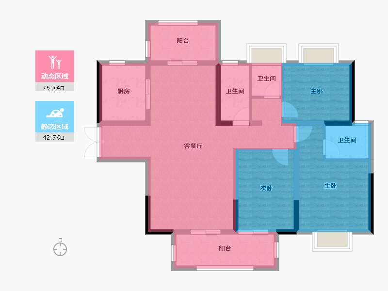 广东省-梅州市-正兴城-105.50-户型库-动静分区