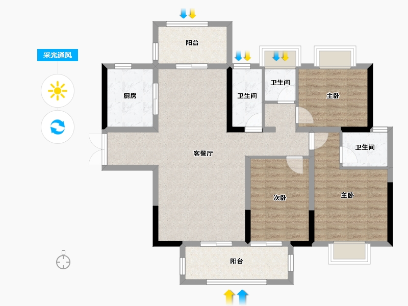 广东省-梅州市-正兴城-105.50-户型库-采光通风