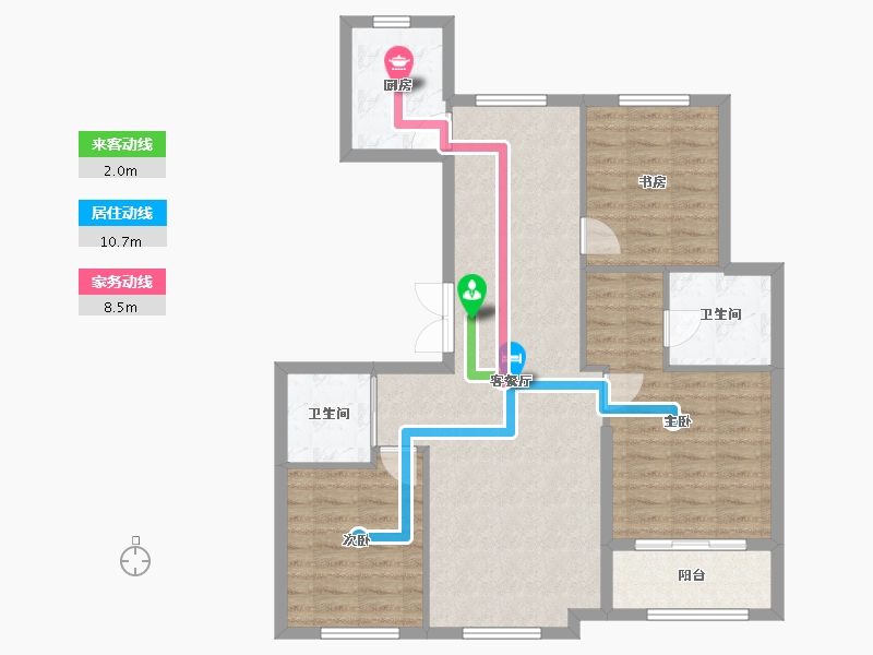 河北省-唐山市-南湖橡树湾-92.83-户型库-动静线