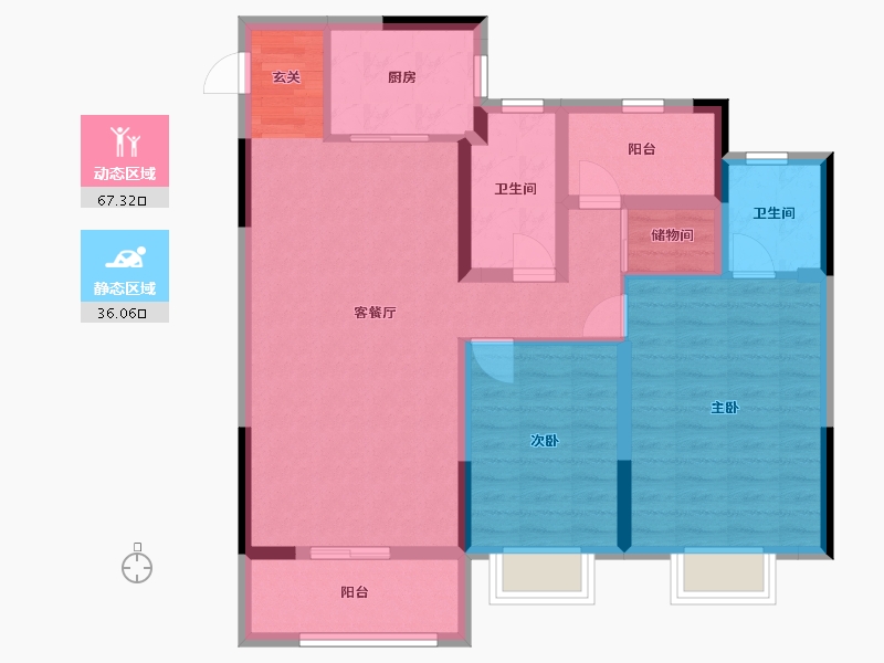 浙江省-宁波市-海湾金茂悦-92.01-户型库-动静分区