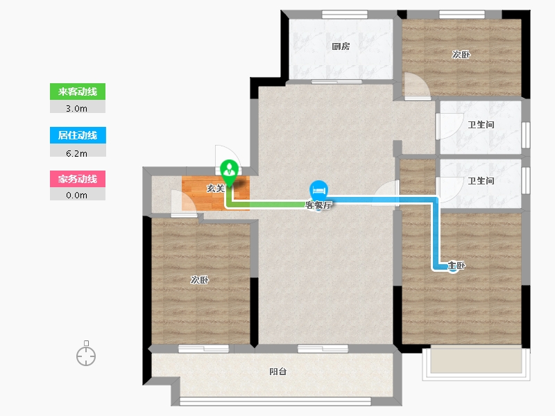 浙江省-宁波市-碧桂园都荟名邸-95.86-户型库-动静线