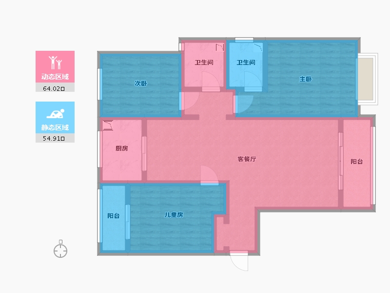 陕西省-榆林市-兴源西区-105.01-户型库-动静分区