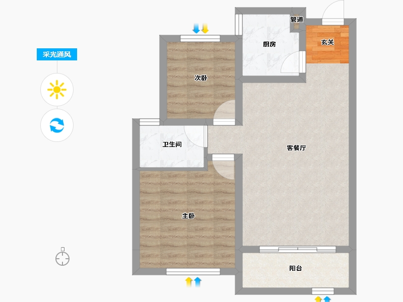 甘肃省-兰州市-绿地智慧-61.09-户型库-采光通风