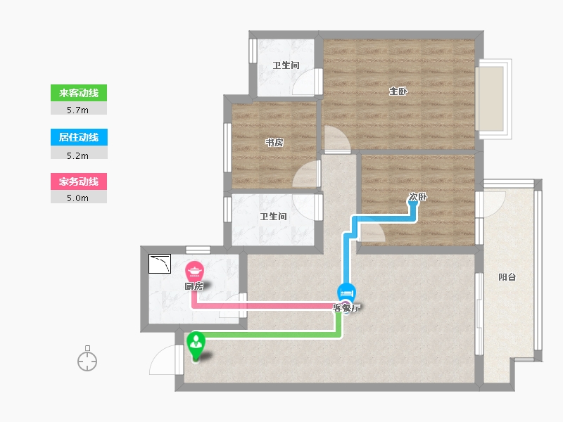 江苏省-无锡市-华侨城运河湾-85.04-户型库-动静线