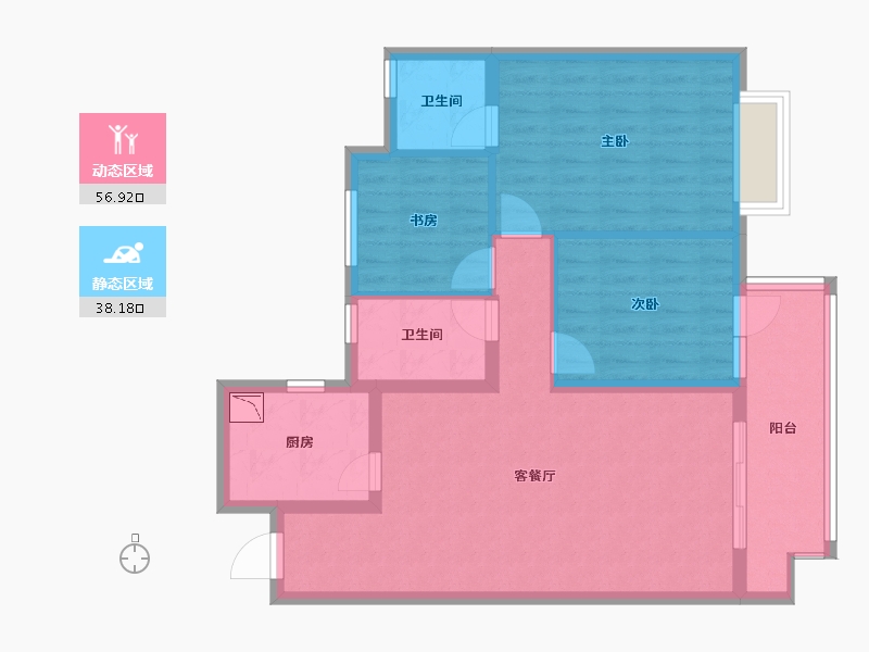 江苏省-无锡市-华侨城运河湾-85.04-户型库-动静分区