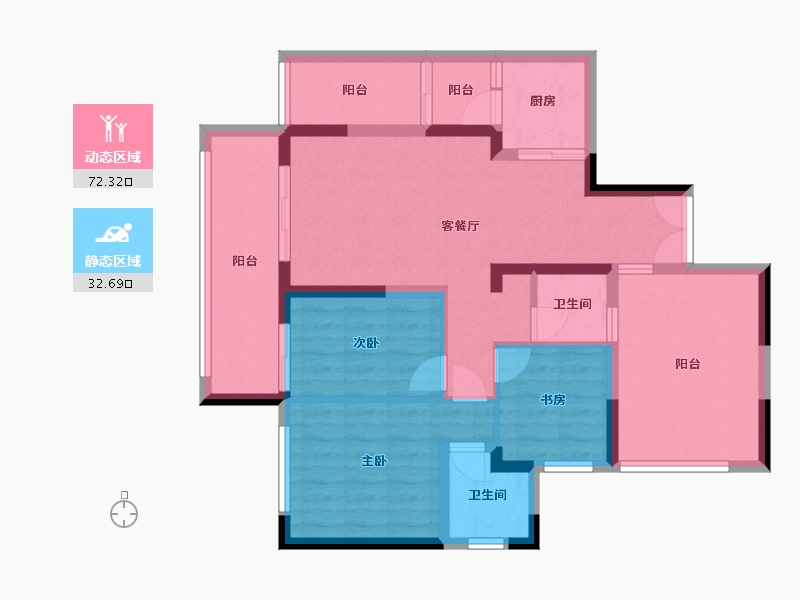 贵州省-毕节市-金石明珠-92.75-户型库-动静分区