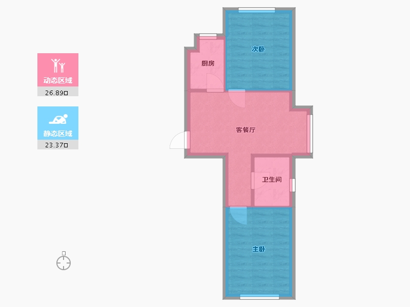 辽宁省-沈阳市-东方银座中心城-44.83-户型库-动静分区