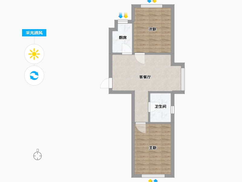 辽宁省-沈阳市-东方银座中心城-44.83-户型库-采光通风