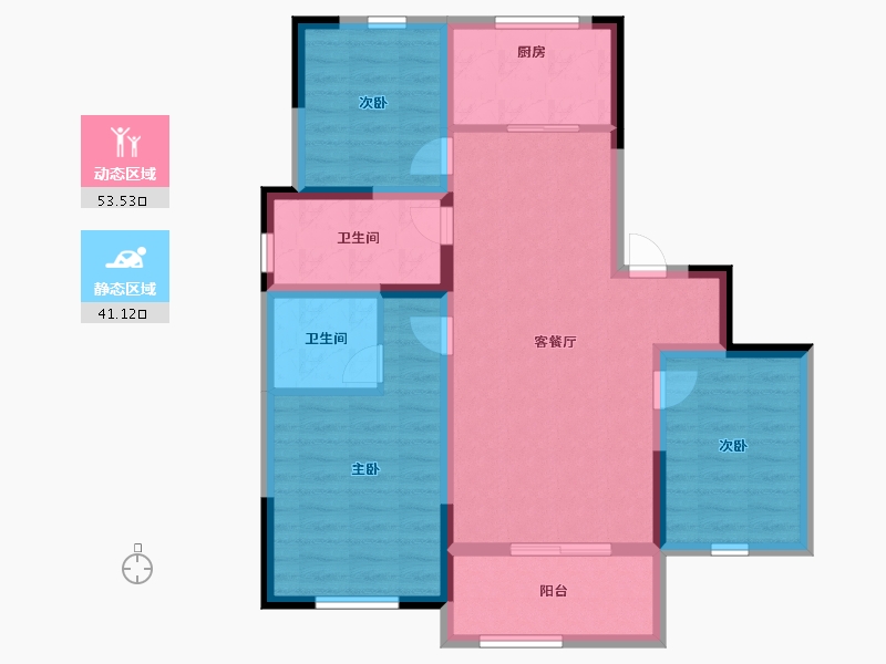 河南省-洛阳市-山水王城-84.00-户型库-动静分区