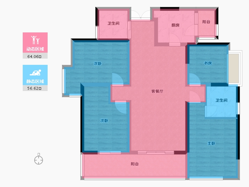 四川省-成都市-香景台-107.00-户型库-动静分区