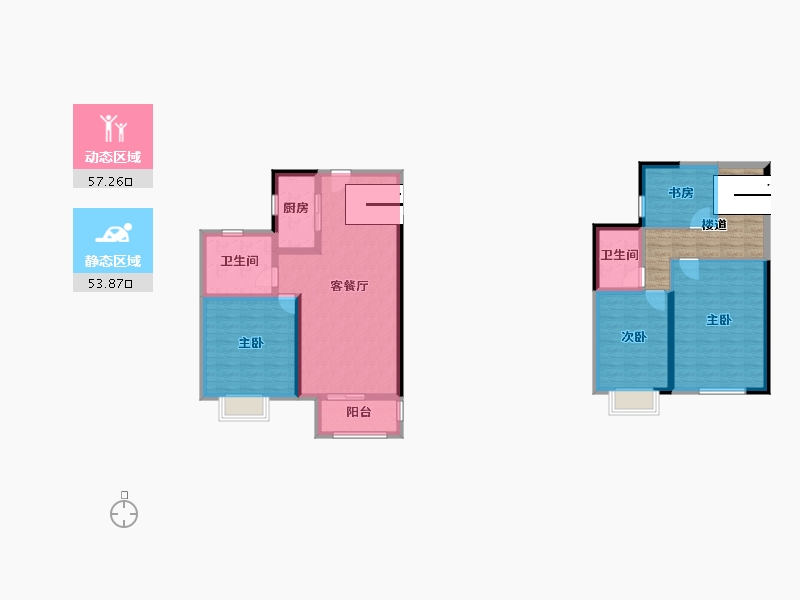 湖南省-长沙市-龙湖碧桂园天宸原著-110.08-户型库-动静分区