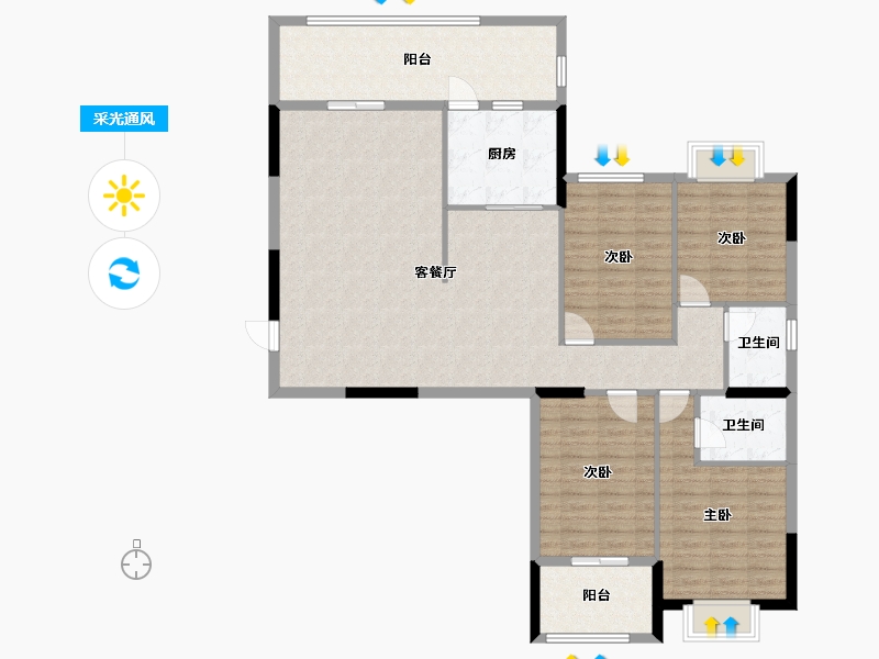 广东省-湛江市-香江新城-133.27-户型库-采光通风