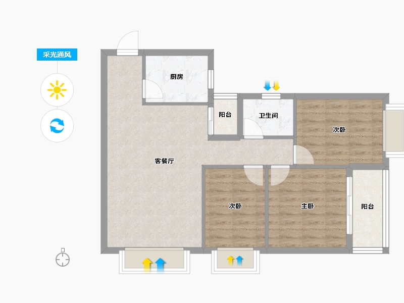 广西壮族自治区-柳州市-仁和馨园-73.64-户型库-采光通风